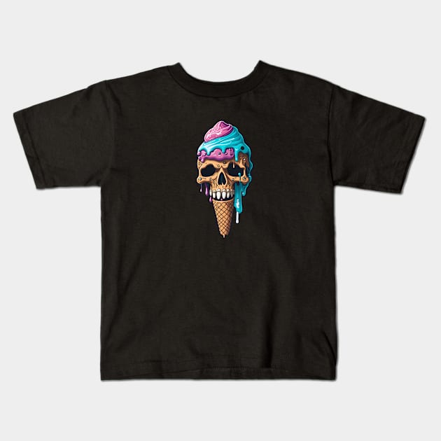 Cone Skull Kids T-Shirt by ColorCanvas